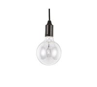 Ideal Lux Edison Single Light Ceiling Pendant in Black Finish