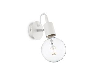 Ideal Lux Edison Single Light Wall Fitting in a Matt White and Chrome Finish