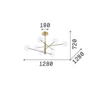 IDEAL LUX Equinoxe hanging light, chrome/clear, 8-bulb