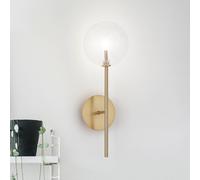 Ideal Lux Equinoxe Wall Light in a Brass Finish With Clear Glass