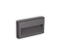 Ideal Lux Febe Integrated Led Outdoor Flush Wall Lamp Anthracite Grey 630Lm 4000K Ip65