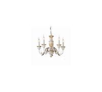 Ideal Lux Firenze 5 Light Chandelier Ivory, Gold Finish, E14
