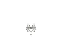 Florian 2 Light Indoor Glass Candle Wall Light Chrome with Crystals E14 Netlighting Clear One Size