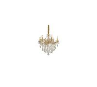 The Italian Collection Florian 6 Light Multi Arm Fitting In Gold And Clear Finish