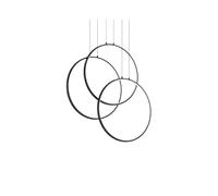 Ideal Lux Frame LED Round Bar Ceiling Pendant In Black Finish