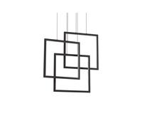 Ideal Lux Frame LED Square Bar Ceiling Pendant In Black Finish