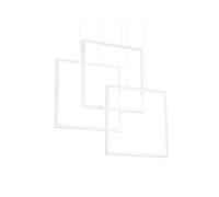 Ideal Lux Frame Square LED Ceiling Pendant In a Matt White Finish