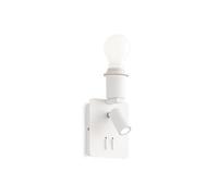 Ideal Lux Gea 2 Light Wall Fitting With Reading Light In White Finish