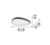 IDEAL LUX Gemini 61 LED ceiling lamp, brass, 3000 K, DALI/PUSH