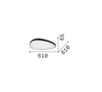 Ideal Lux Gemini 61Cm On-Off Integrated Led Semi Flush Light White 3850Lm 3000K