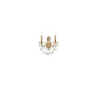 Luminosa Lighting Luminosa Gioconda 2 Light Indoor Candle Wall Light Gold With Crystals, E14