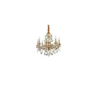 Ideal Lux Gioconda 8 Light Crystal Chandelier Antique Gold Finish, E14