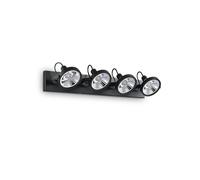 Ideal Lux Glim 4 Light Spotlight Bar in Black Finish