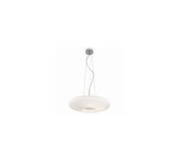 Ideal Lux Glory 5 Light Ceiling Pendant in Satin Nickel Finish With White Glass