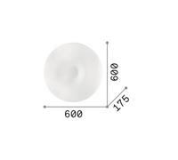Ideal Lux Glory wall light, opal glass, Ø 60 cm