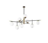 Ideal Lux Gourmet 9 Light Globe Multi Arm Semi Flush Ceiling Lamp Black