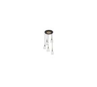 Ideal Lux Gretel 5 Light Cluster Pendant Black With Clear Glass Shades, E27