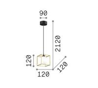 Ideal Lux hanging light Lingotto, 1-bulb, black, opal glass