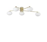 Luminosa Lighting Luminosa Hermes 5 Light Globe Multi Arm Semi Flush Ceiling Lamp Brass