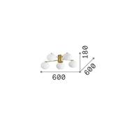 Ideal Lux Hermes 5 Light 60Cm Globe Ceiling Light White