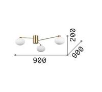 Ideal Lux Hermes 3 Light 90Cm Globe Ceiling Light White