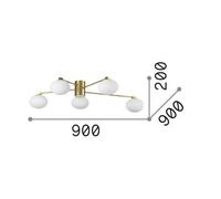 Ideal Lux Hermes 5 Light 90Cm Globe Ceiling Light White