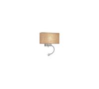 Ideal Lux Hotel Wall Fitting In Polished Chrome Finish with Reading Light And Brown Shade