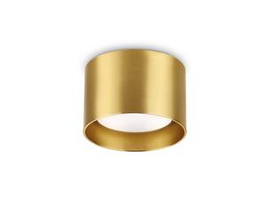 Ideal Lux Ike Single Light Flush Ceiling Fitting in Brushed Brass Finish