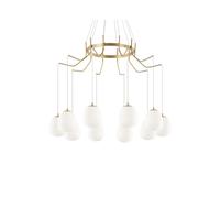 Ideal Lux Karousel 10 Light Chandelier in Satin Brass Finish