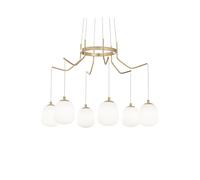 Ideal Lux Karousel 6 Light Chandelier in Satin Brass Finish