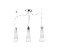 Ideal Lux Kuky 3 Light Ceiling Pendant in Chrome Finish With Clear Glass