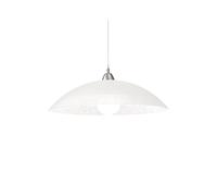 Ideal Lux Lana Single Light Ceiling Pendant in a Chrome Finish With White Glass
