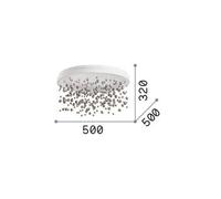 Ideal Lux Armony Semi Flush Ceiling Light White 4900Lm 3000K