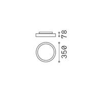 Ideal Lux LED ceiling light Fly, black, aluminium, Ø 35 cm