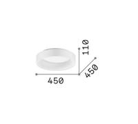 Ideal Lux ZIGGY Round 45cm Integrated LED Semi Flush Light Black, 3000K, Non-Dim