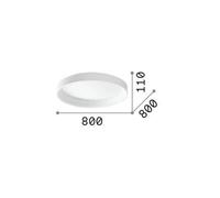 Ideal Lux Ziggy Integrated Led Semi Flush Light White 7800Lm 3000K