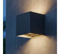 Ideal Lux Atom 2 Light Integrated Led Outdoor Up Down Wall Lamp Anthracite 1050Lm 3000K Ip54