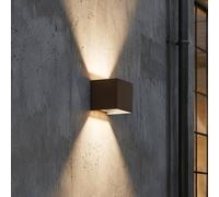 Ideallux Ideal Lux LED outdoor wall light Atom, brown, 10 cm, metal
