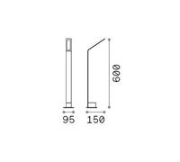 Ideal Lux LED path lamp Agos black 3,000 K Height 60 cm aluminium