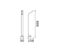 Ideal Lux LED path lamp Agos black 3,000 K Height 80 cm aluminium