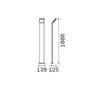 Ideal Lux Style Integrated LED 100cm Outdoor Bollard Black 1050Lm 3000K IP54