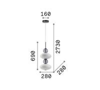 Ideal Lux Lumiere Integrated Led Slim Pendant Ceiling Light Black 3350Lm 3000K