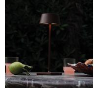 Ideal Lux LED rechargeable outdoor table lamp Pure brown metal 32 cm