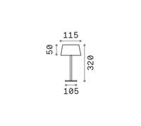 Ideal Lux LED rechargeable outdoor table lamp Pure, white metal 32 cm