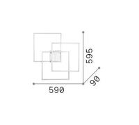 Ideal Lux LED wall lamp Frame black 3-bulb 59 x 59.5 cm