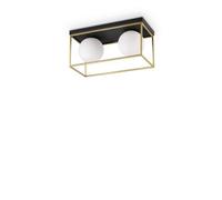 Ideal Lux Lingotto 2 Light Globe Ceiling Light Antique Brass