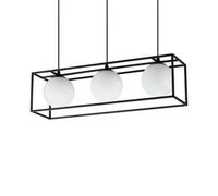Ideallux Ideal Lux hanging light Lingotto, 3-bulb, one cage, black