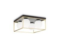 Lingotto 4 Light Globe Ceiling Light Antique Brass Netlighting Yellow One Size