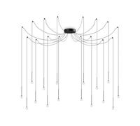 Luminosa Lighting Luminosa Lucciola 16 Light Led Cluster Pendant Ceiling Light Black, 3000K, Non-Dim