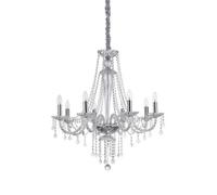 The Italian Collection Amadeus 8 Light Chandelier in Polished Chrome And Clear Glass Finish